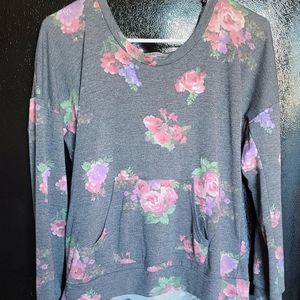 Charlotte Russe hooded floral shirt